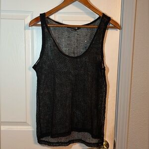 Cute black net sequined tank
